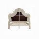 Ally King Bed Classical White Faux Leather Victorian Carved Wood