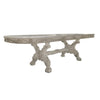 Ally Dining Table, Double Pedestal Base, Bone White Wood, 94-136 Inch