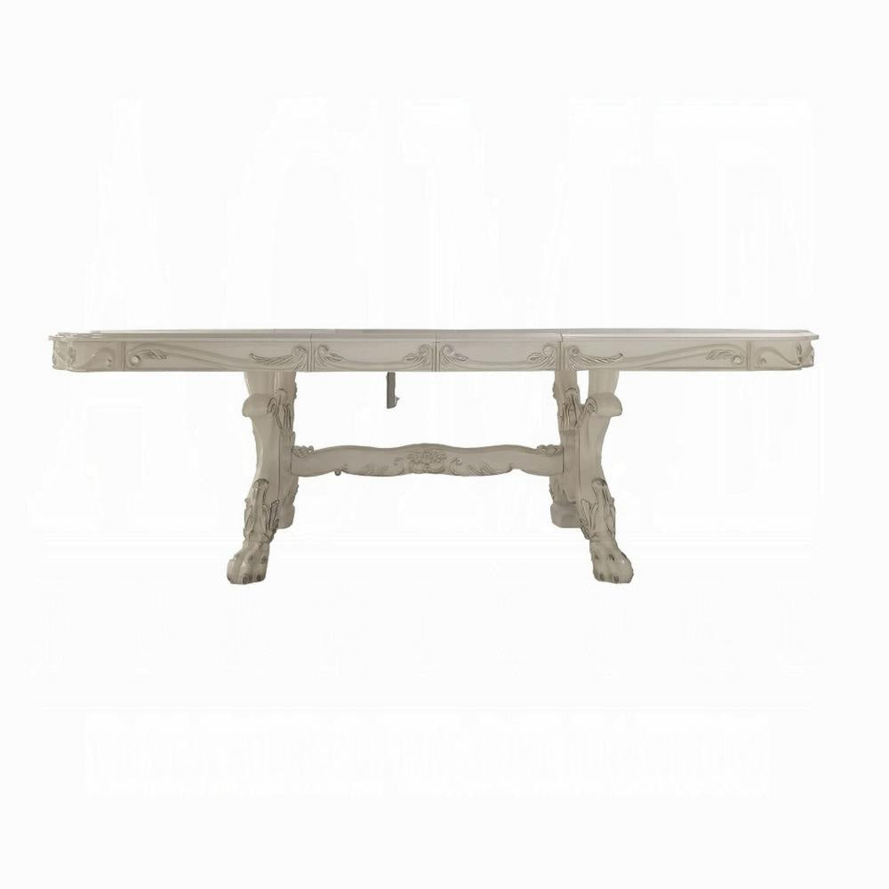 Ally Dining Table Double Pedestal Base Bone White Wood 94-136 Inch BM327567