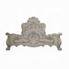 Ally King Bed Decorative Carved Accent Inlay Bone White Wood Silver