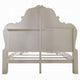 Ally King Bed Decorative Carved Accent Inlay Bone White Wood Silver