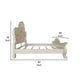 Ally King Bed Decorative Carved Accent Inlay Bone White Wood Silver