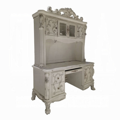 Ally Computer Desk and Hutch, Victorian Classic Bone White, 88 Inch