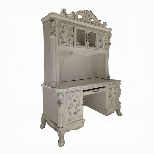 Ally Computer Desk and Hutch, Victorian Classic Bone White, 88 Inch
