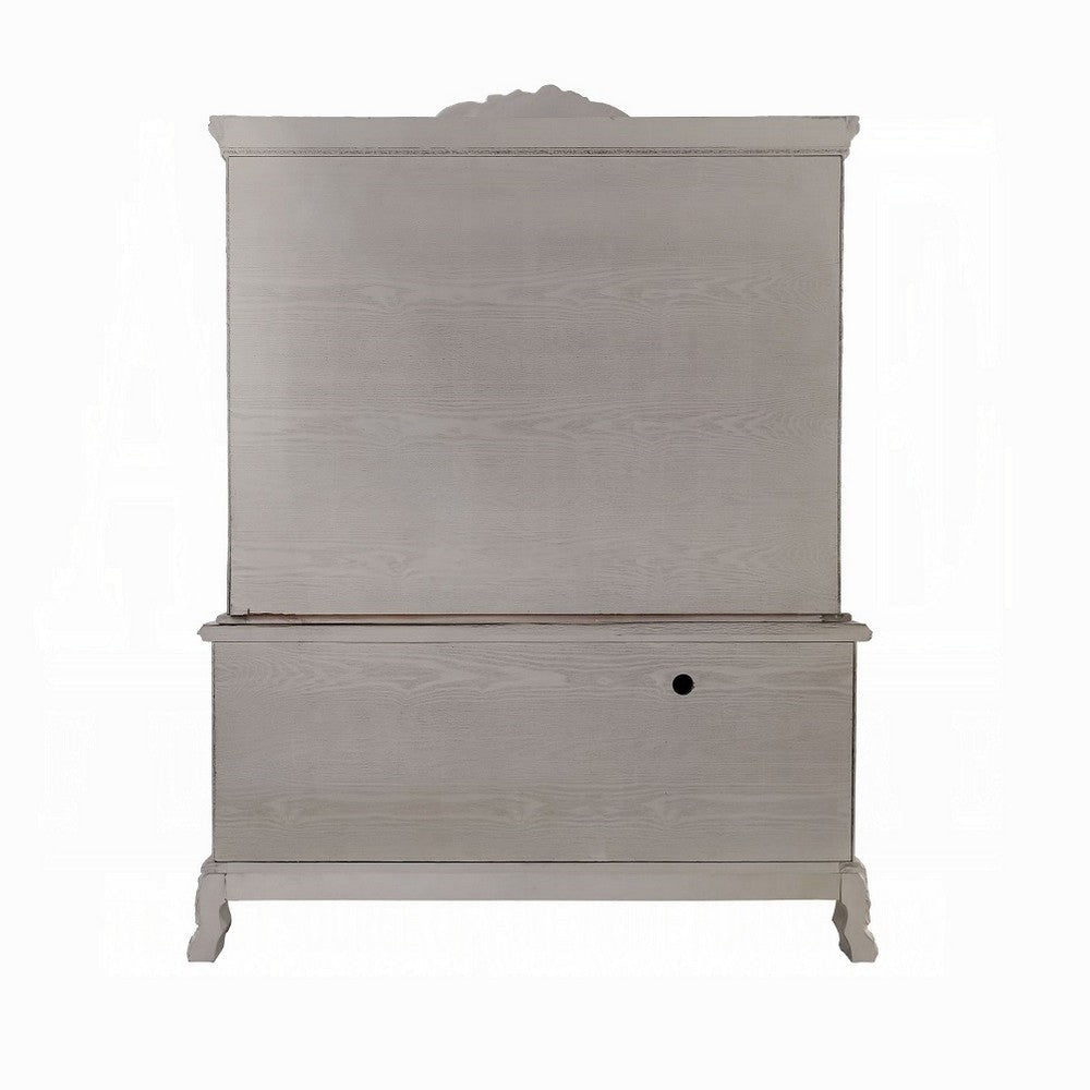 Ally Computer Desk and Hutch Victorian Classic Bone White 88 Inch BM327570