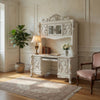 Ally Computer Desk and Hutch, Victorian Classic Bone White, 88 Inch