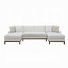 Liant U Shape Sectional Sofa 4 Toss Pillows Ivory Chenille 127 Inch BM327571