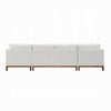 Liant U Shape Sectional Sofa 4 Toss Pillows Ivory Chenille 127 Inch BM327571