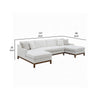 Liant U Shape Sectional Sofa 4 Toss Pillows Ivory Chenille 127 Inch BM327571