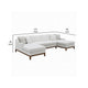 Liant U Shape Sectional Sofa 4 Toss Pillows Ivory Chenille 127 Inch BM327571