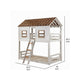 Nara Twin Size Bunk Bed House Design with Ladder White Rustic Wood BM327573