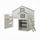 Robin Twin Size Loft Bed, House Design, Built In Bookshelf, White Gray