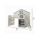Robin Twin Size Loft Bed House Design Built In Bookshelf White Gray BM327574