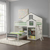 Robin Twin Size Loft Bed, House Design, Built In Bookshelf, White Gray