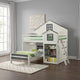 Robin Twin Size Loft Bed, House Design, Built In Bookshelf, White Gray