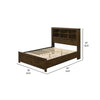 Maryl King Size Bed Bookcase Headboard 6 Shelves Dark Brown Wood BM327575