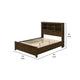 Maryl King Size Bed Bookcase Headboard 6 Shelves Dark Brown Wood BM327575