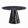 Olivia Dining Table, Pedestal Base, 48 Inch Round Black Faux Stone Top