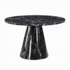 Olivia Dining Table Pedestal Base 48 Inch Round Black Faux Stone Top BM327576