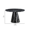Olivia Dining Table Pedestal Base 48 Inch Round Black Faux Stone Top BM327576