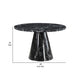 Olivia Dining Table Pedestal Base 48 Inch Round Black Faux Stone Top BM327576