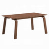 Kinni Dining Table, Walnut Brown Wood, Bent Legs, Rectangular 63 Inch