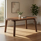 Kinni Dining Table, Walnut Brown Wood, Bent Legs, Rectangular 63 Inch