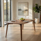 Kinni Dining Table, Walnut Brown Wood, Bent Legs, Rectangular 59 Inch