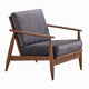 Lissa Accent Chair Charcoal Gray Soft Cushioning Brown Wood Frame BM327583