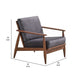 Lissa Accent Chair Charcoal Gray Soft Cushioning Brown Wood Frame BM327583