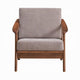 Liama Accent Chair Light Brown Fabric Soft Cushioning Brown Wood BM327584