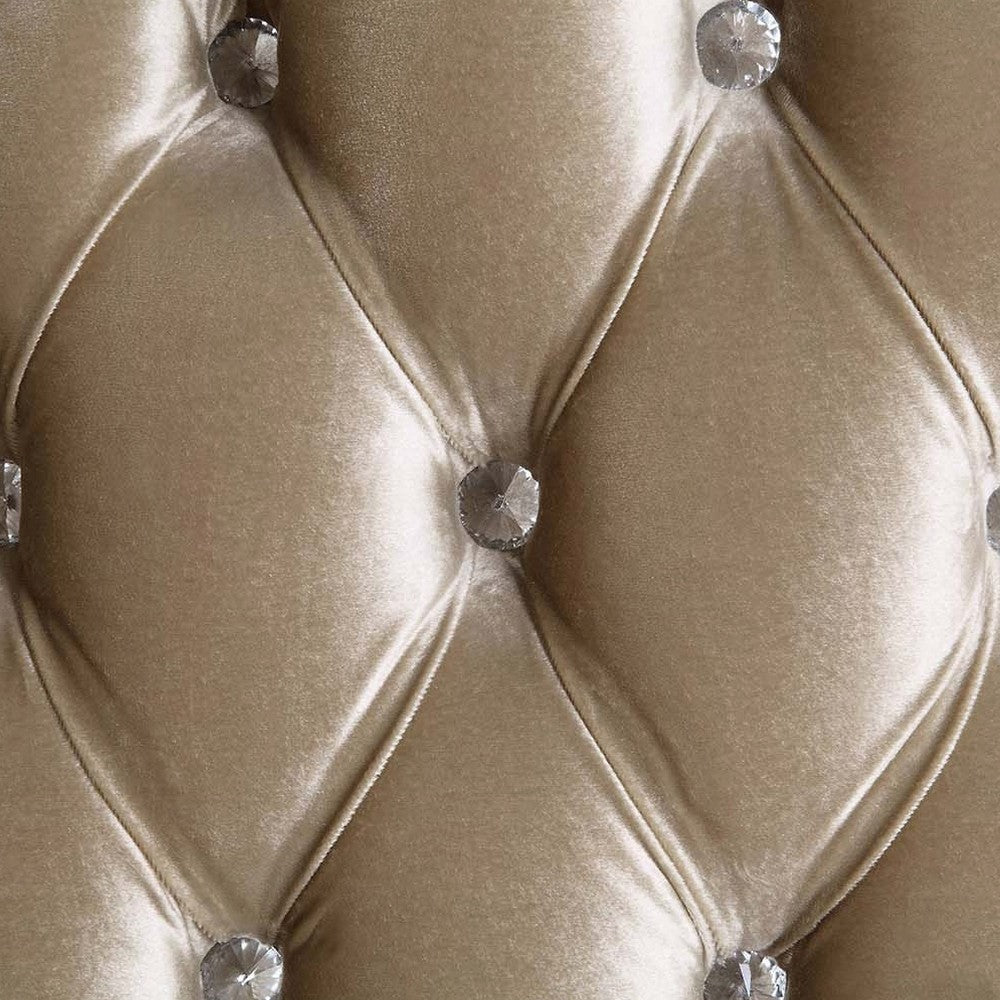 Kin Ornate Sofa 7 Accent Pillows Tufted Tan and Antique White BM327587