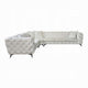 Ronia Sectional Sofa 4 Throw Pillows Tufted Ivory White 133 Inch BM327589
