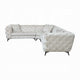 Ronia Sectional Sofa 4 Throw Pillows Tufted Ivory White 133 Inch BM327589