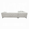 Ronia Sectional Sofa 4 Throw Pillows Tufted Ivory White 133 Inch BM327589