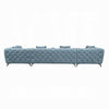 Ronia U Sectional Sofa 7 Throw Pillows Tufted Blue Fabric 164 Inch BM327590
