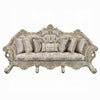 Mas Ornate Sofa, 7 Accent Pillows, Classic Champagne Gold and Beige
