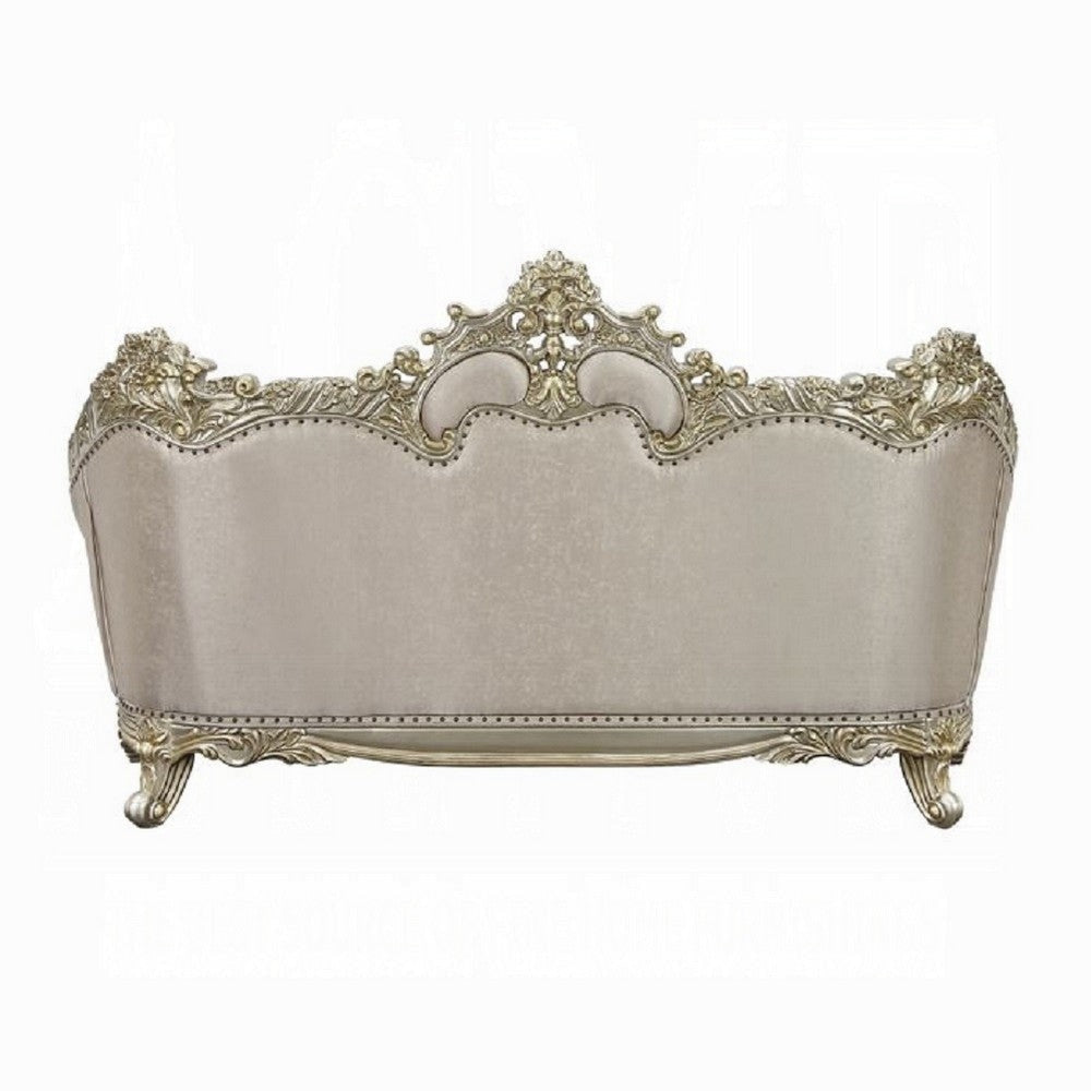 Mas Ornate Sofa 7 Accent Pillows Classic Champagne Gold and Beige BM327591