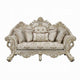 Mas Ornate Loveseat 5 Accent Pillows Beige and Champagne Gold BM327592