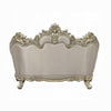 Mas Ornate Loveseat 5 Accent Pillows Beige and Champagne Gold BM327592
