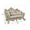Mas Ornate Loveseat 5 Accent Pillows Beige and Champagne Gold BM327592