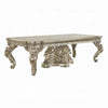 Mas Dining Table, Classical Carved Design, Champagne Gold, 110 Inch