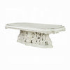 Rox Dining Table Classic Carved Pedestal White and Gold 107 Inch BM327598