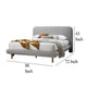 Damazy Queen Bed Curved Edges Gray Boucle Upholstery Brown Wood BM327607