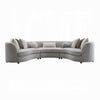 Kei 3pc Sectional Sofa, 9 Pillows, Curved Frame, Gray Boucle Fabric