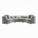 Kei 3pc Sectional Sofa, 9 Pillows, Curved Frame, Gray Boucle Fabric