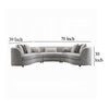 Kei 3pc Sectional Sofa 9 Pillows Curved Frame Gray Boucle Fabric BM327608