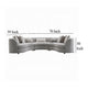 Kei 3pc Sectional Sofa 9 Pillows Curved Frame Gray Boucle Fabric BM327608