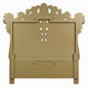Trump King Size Bed Beige Upholstery Vintage Gold Opulent Carving BM327610