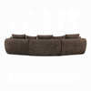 Geny Modular Sofa 7 Pillows Curved Brown Boucle Fabric 145 Inch BM327618